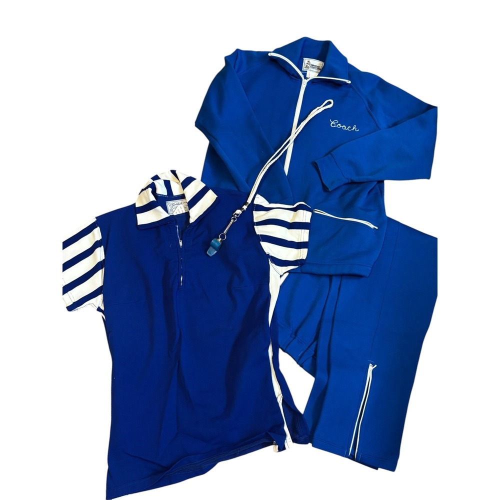 Vintage 60s 70s Southland Athletic Coach Uniform 3pc Set‎ TSPS Jeff Sets Blue M